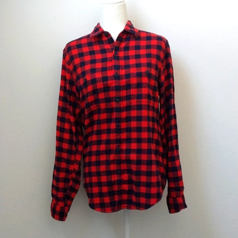 J. Crew Slim Fit Buffalo Plaid Cotton Flannel size Small